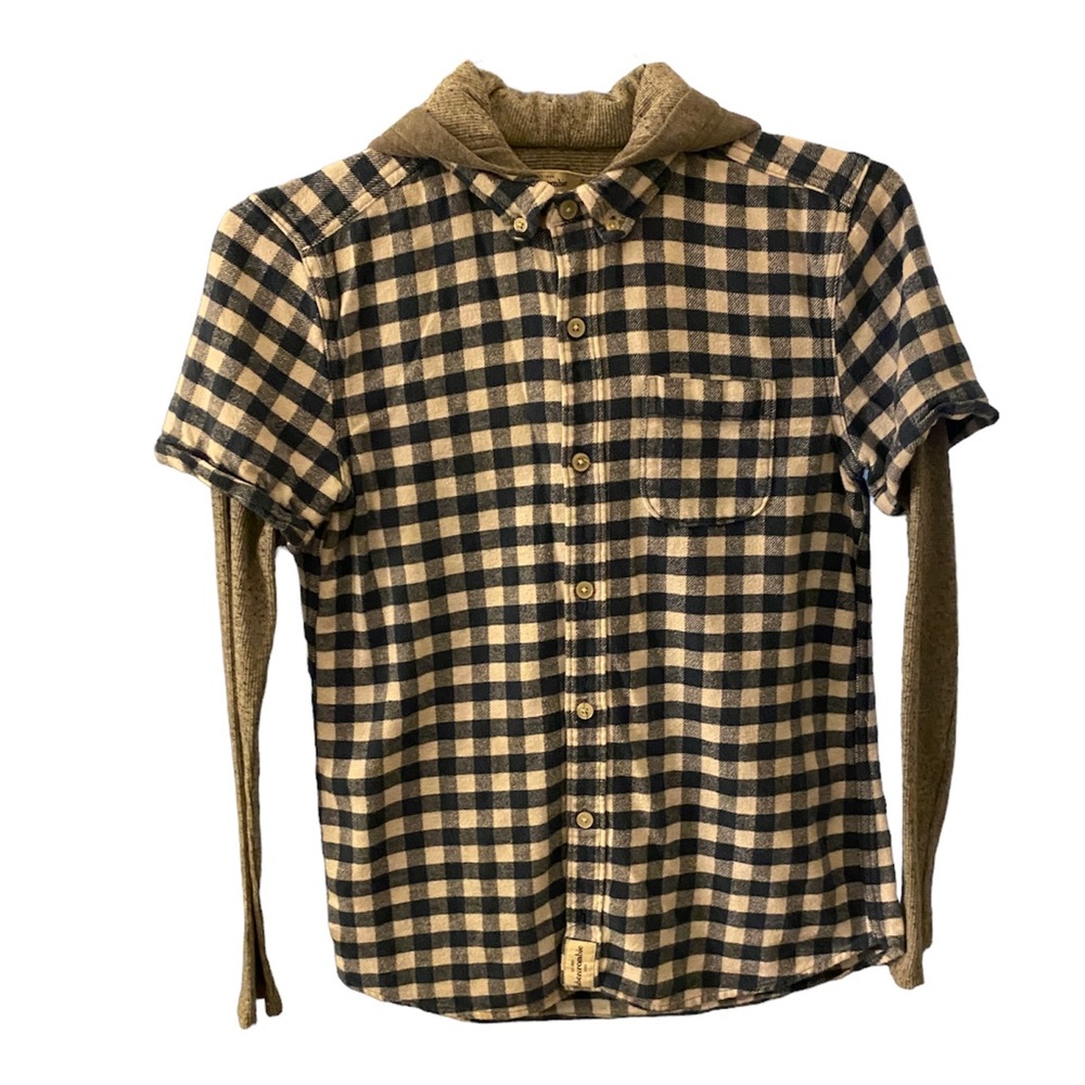 2 for $15 Abercrombie flannel shirt with hood, youth 15-16